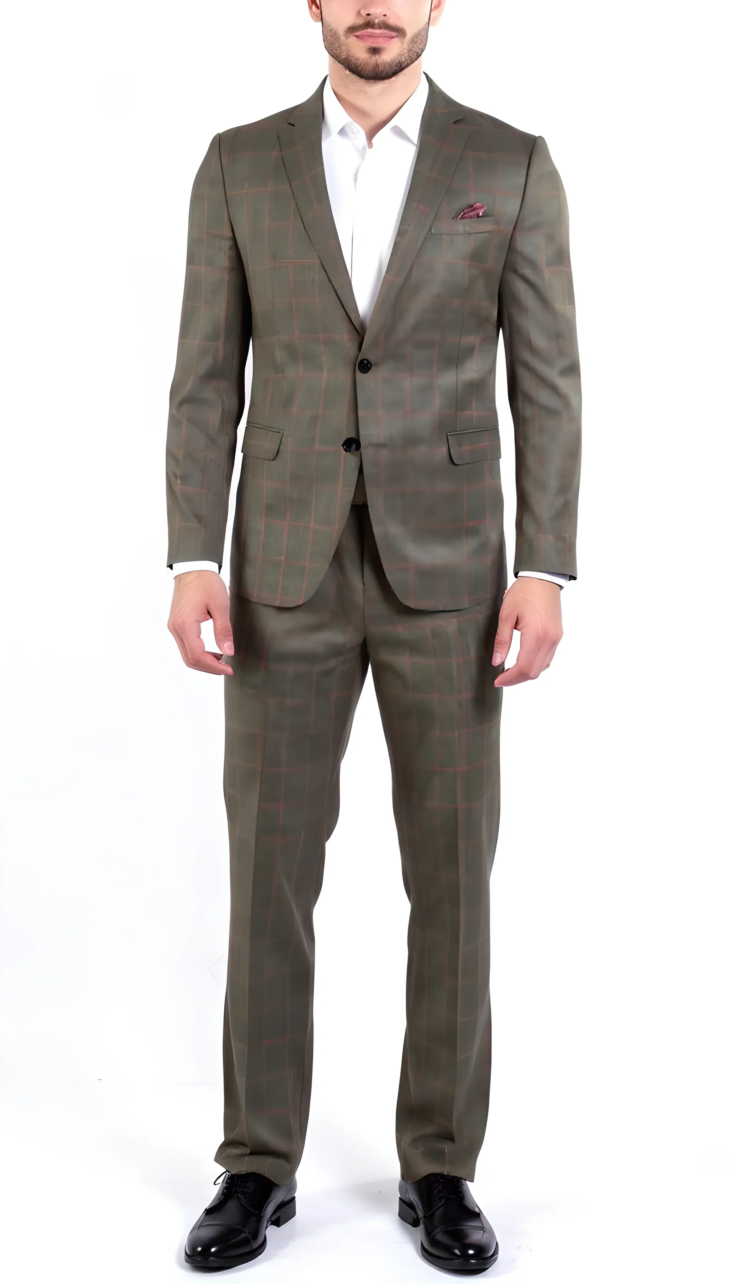 THE WINDSOR CHECK MENS 2 BUTTON SLIM FIT SUIT-0