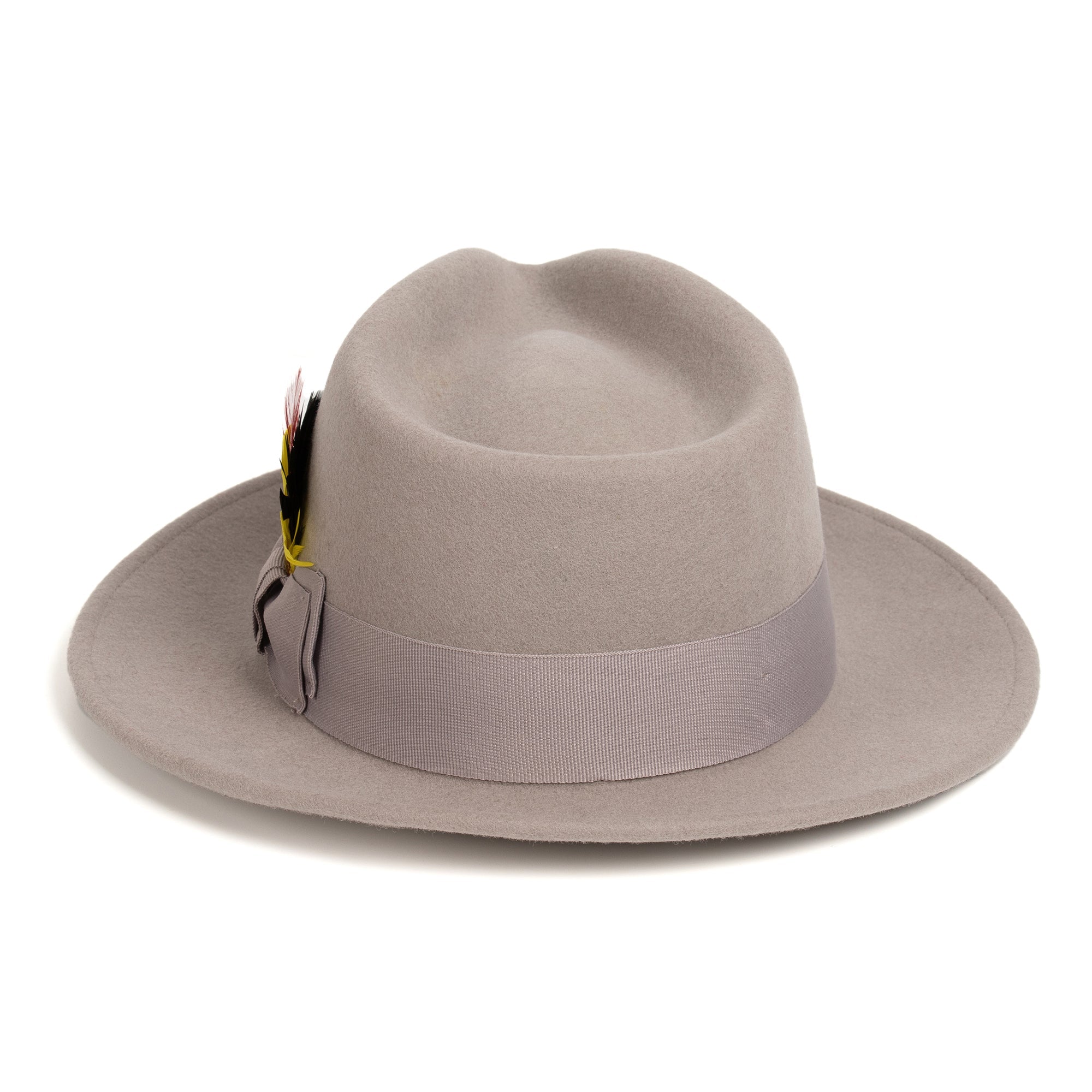 Crushable Light Grey 100% Australian Wool Fedora Hat-2