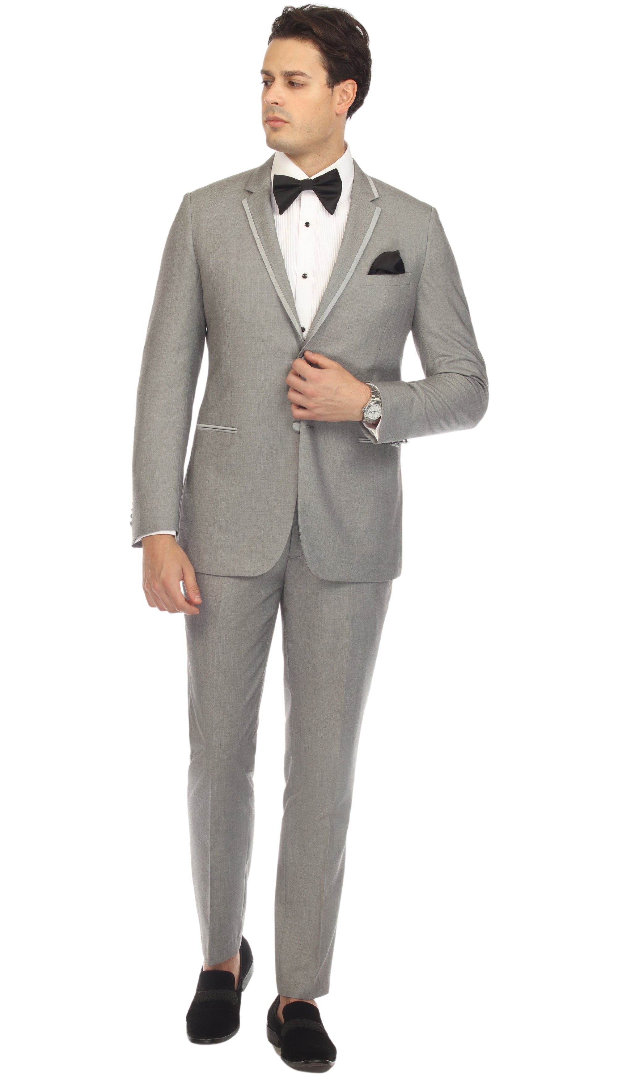 Celio Grey Slim Fit 3pc Tuxedo-1