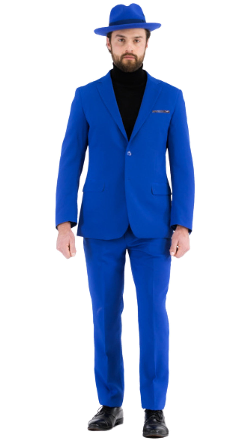 Paul Lorenzo Mens Royal Blue Slim Fit 2 Piece Suit-1