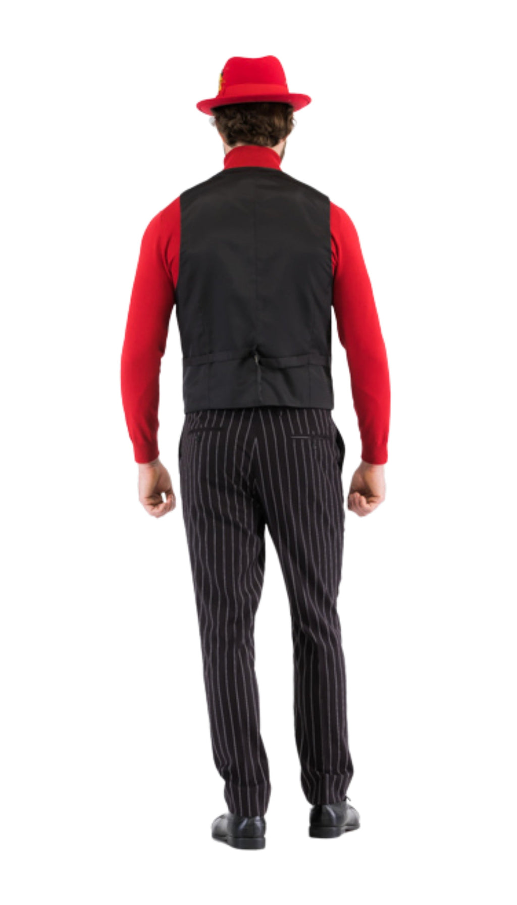 Bellagio Black White Mens 2 Button Slim Peak Lapel Suit With Pick Stitching Ticket Pocket Double Breasted Vest With Shawl Lapel-2