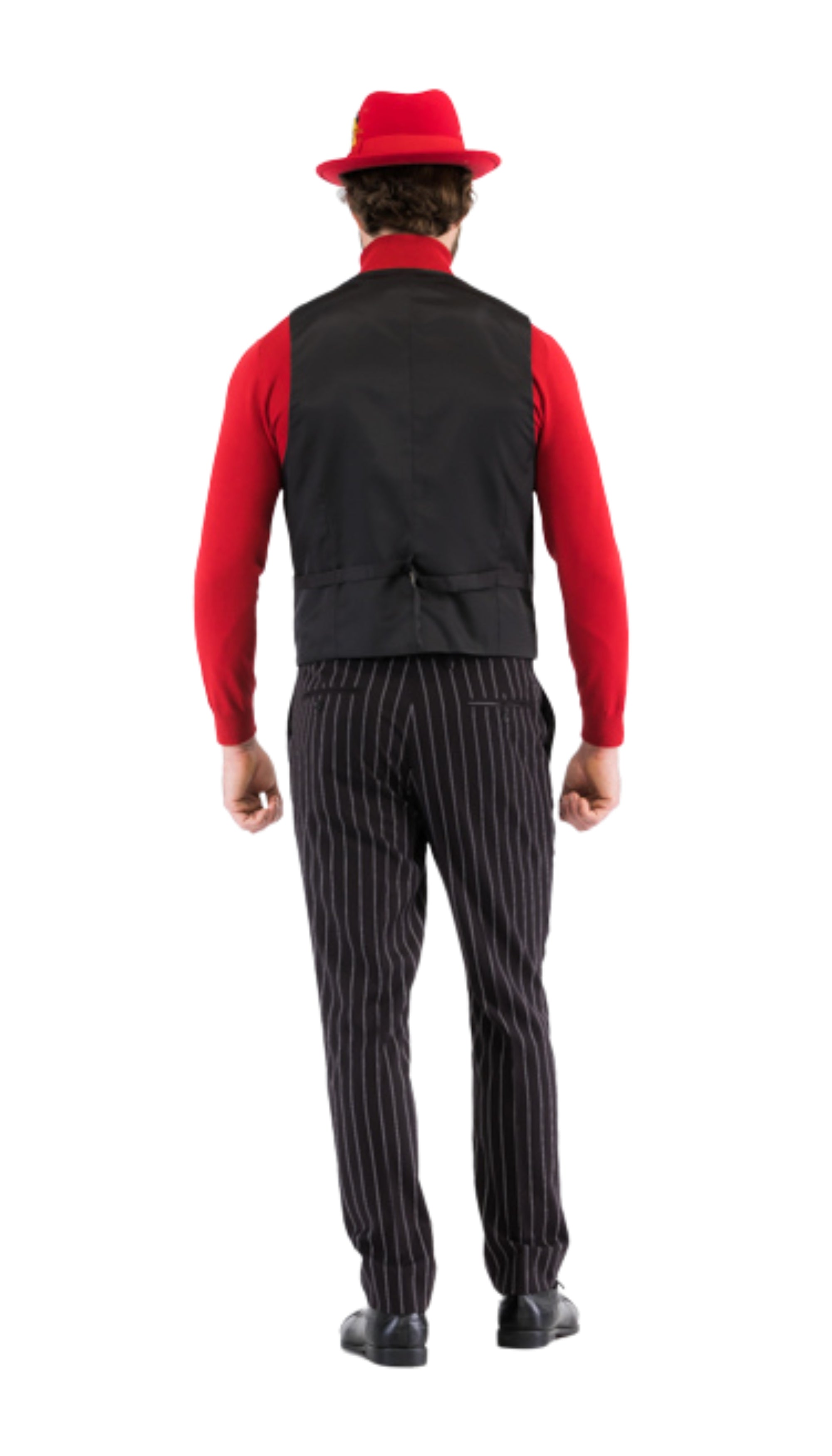 Bellagio Black White Mens 2 Button Slim Peak Lapel Suit With Pick Stitching Ticket Pocket Double Breasted Vest With Shawl Lapel-2