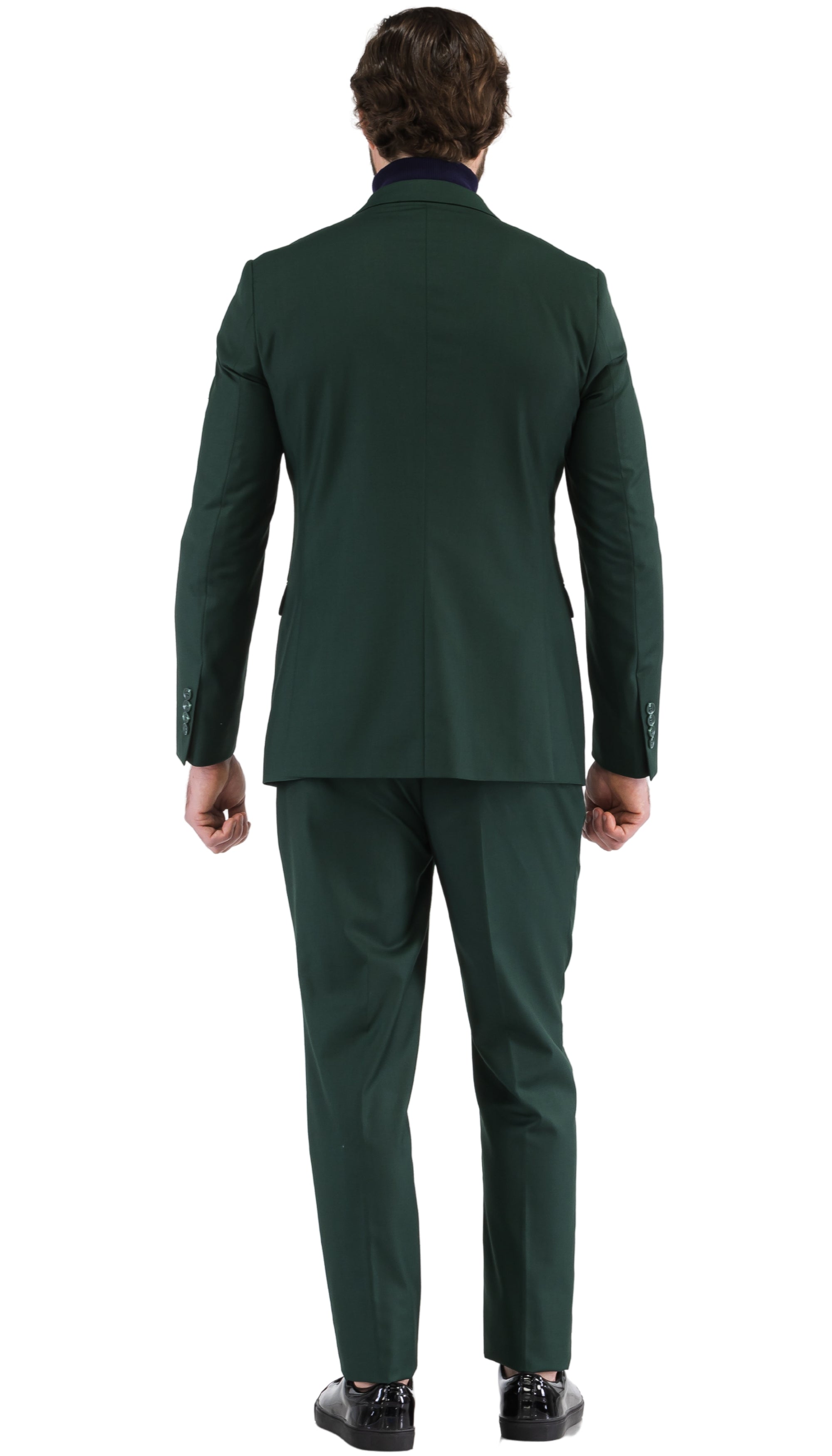 Oslo Hunter Green Slim Fit Notch Lapel 2 Piece Suit-3