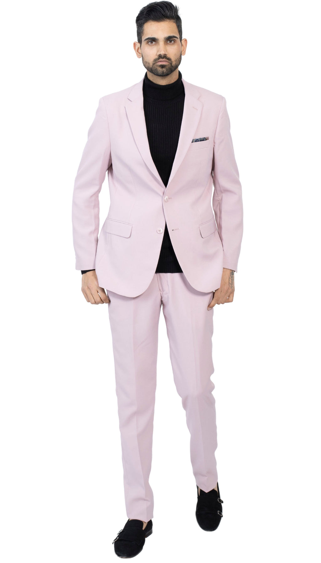 Paul Lorenzo Mens Pale Mauve Slim Fit 2 Piece Suit-3