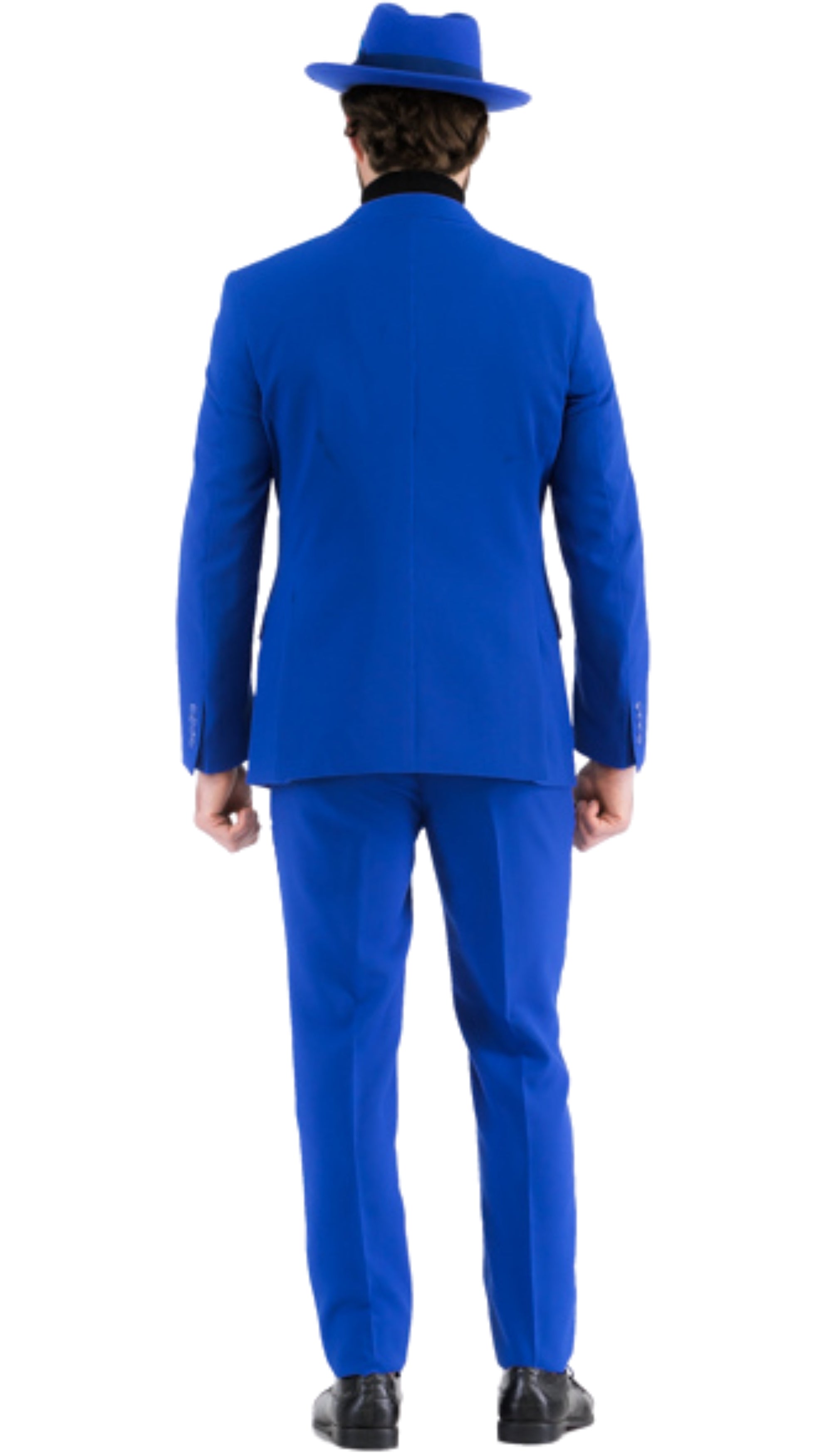 Paul Lorenzo Mens Royal Blue Slim Fit 2 Piece Suit-3
