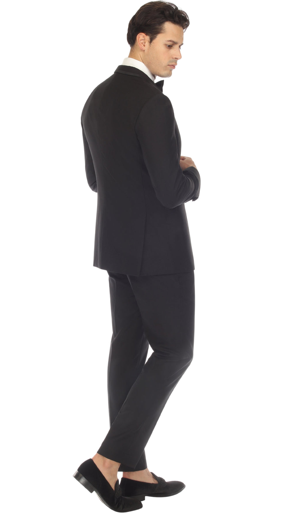 Celio Black Slim Fit Notch Lapel 2 Piece Tuxedo-4