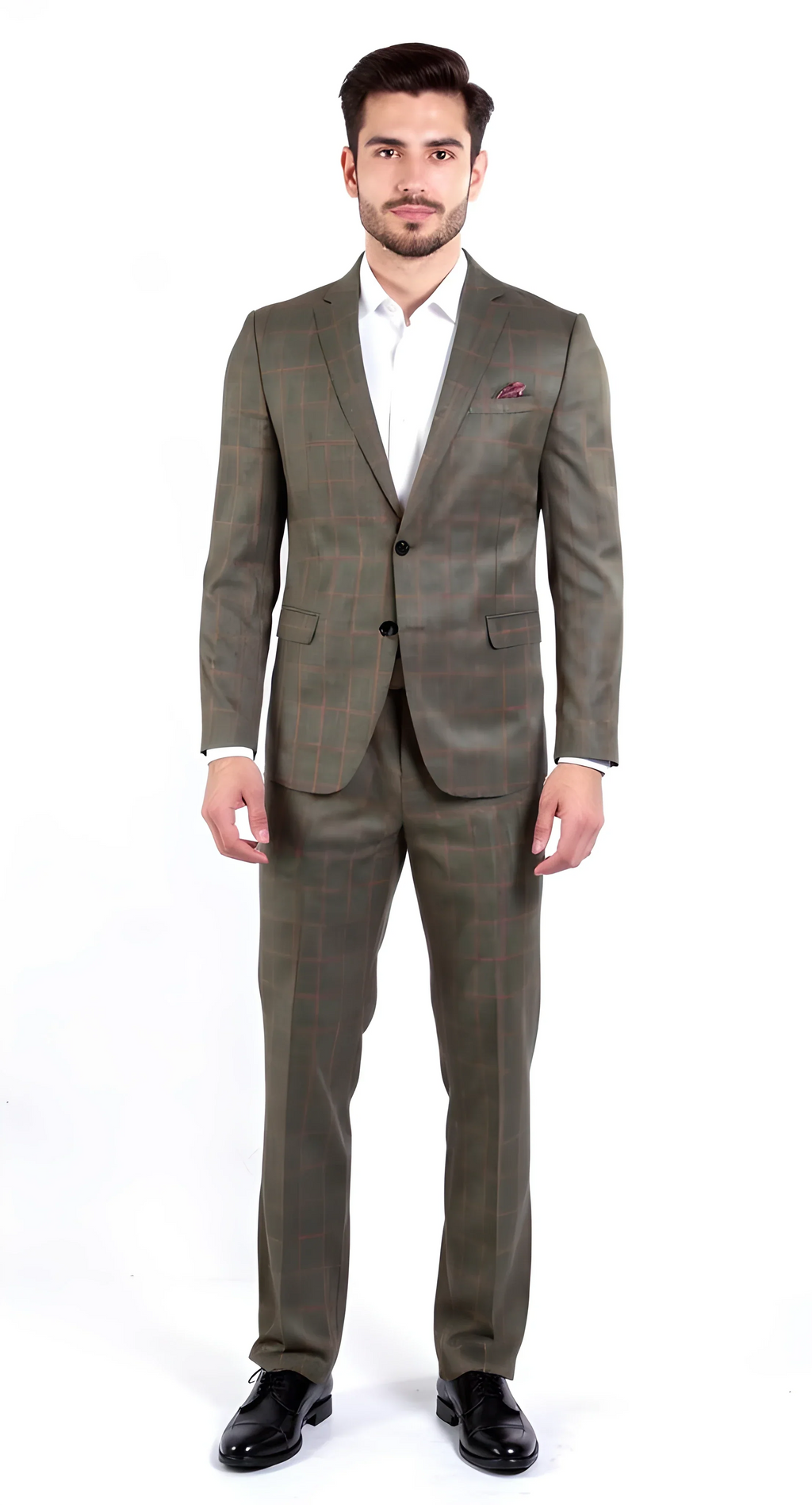 THE WINDSOR CHECK MENS 2 BUTTON SLIM FIT SUIT-1