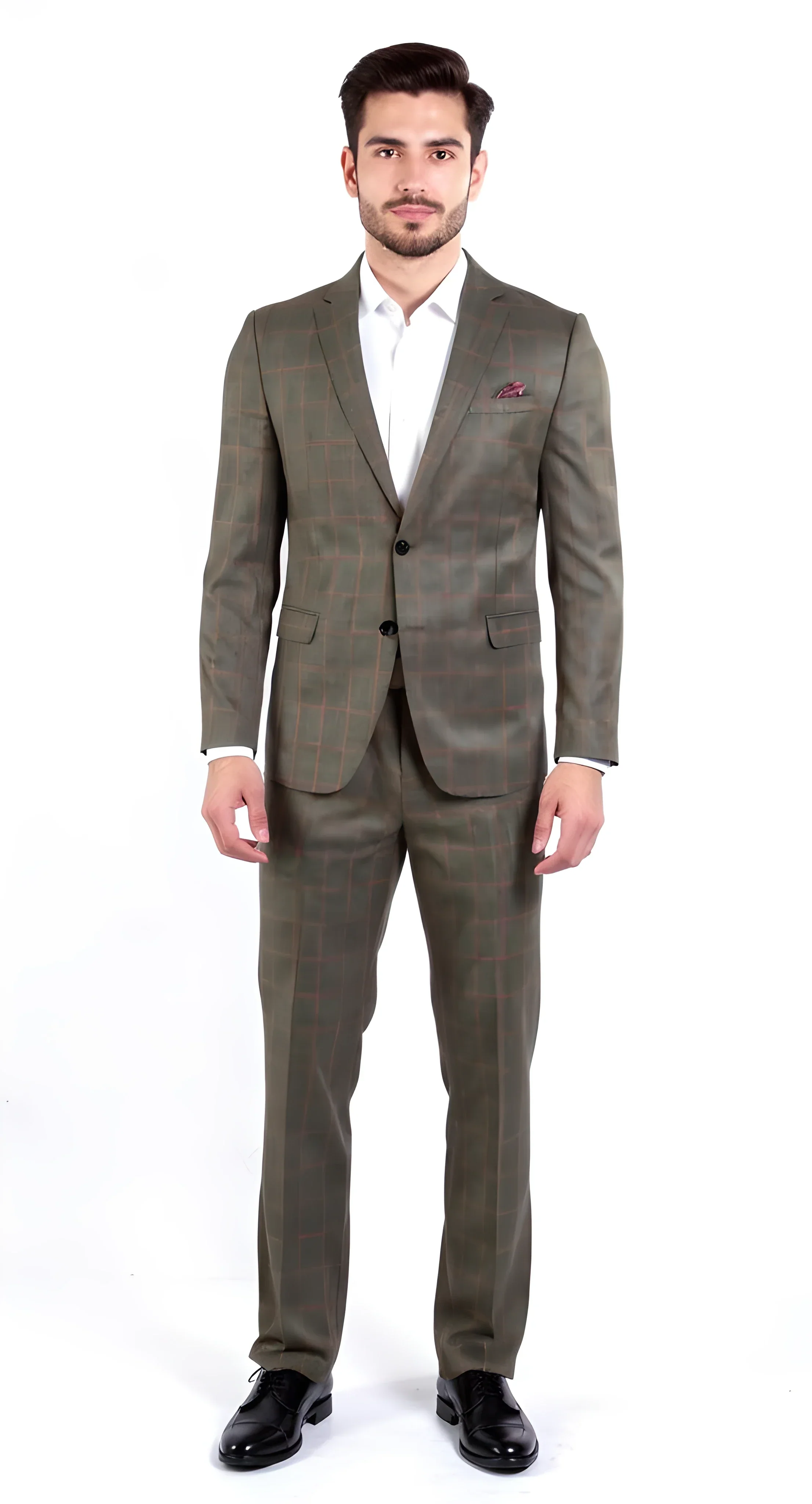THE WINDSOR CHECK MENS 2 BUTTON SLIM FIT SUIT-1