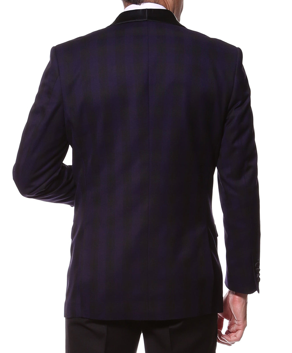 The Astor Purple Plaid Slim Shawl Tuxedo Blazer-2