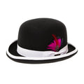 Premium Wool Black and White Derby Bowler Hat-0
