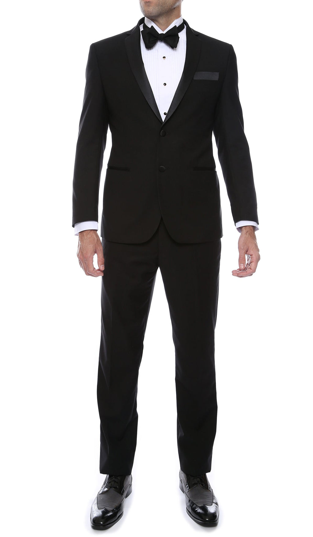 Bronson Black Slim Fit Notch Lapel Tuxedo-0