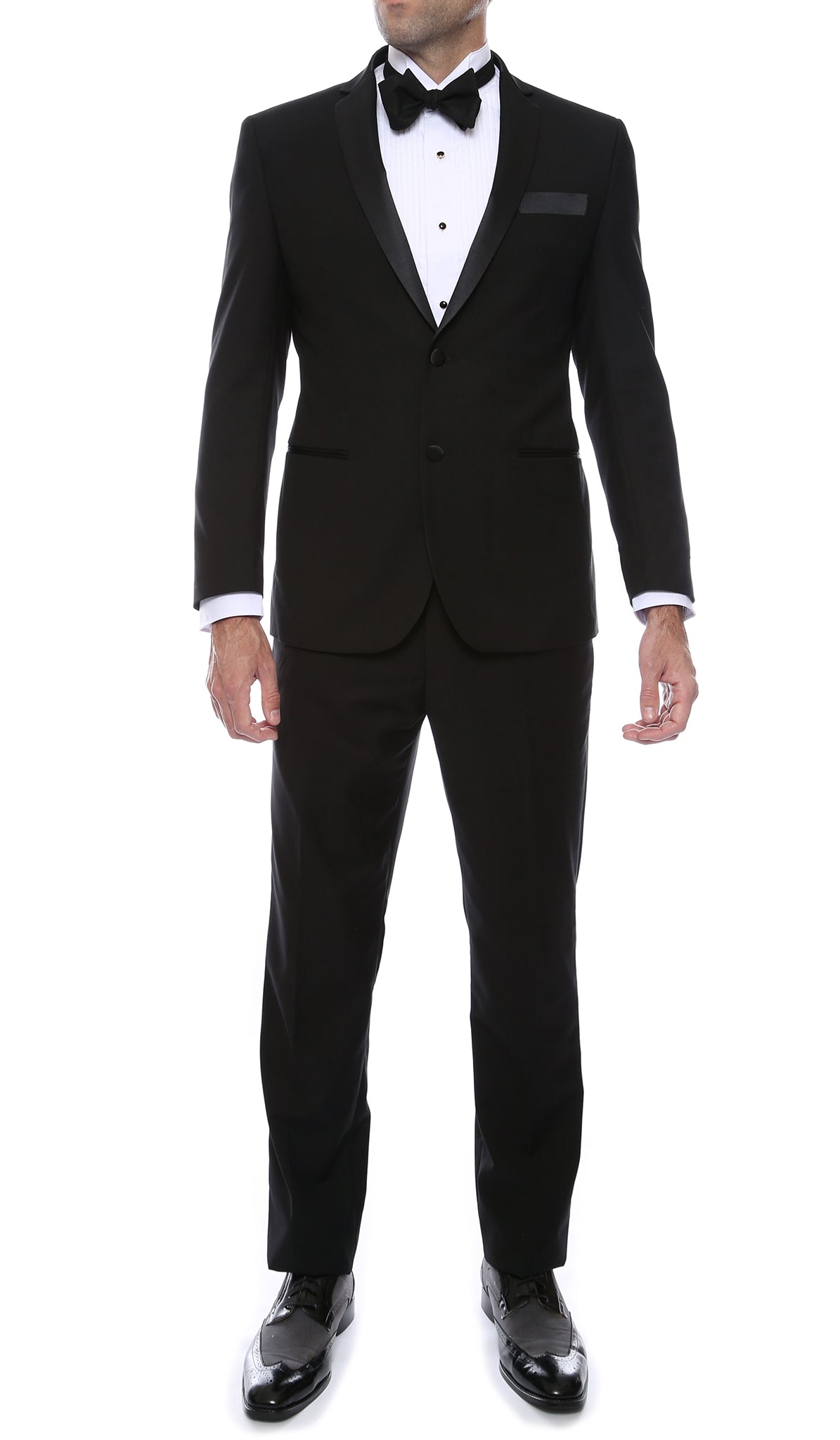 Bronson Black Slim Fit Notch Lapel Tuxedo-0