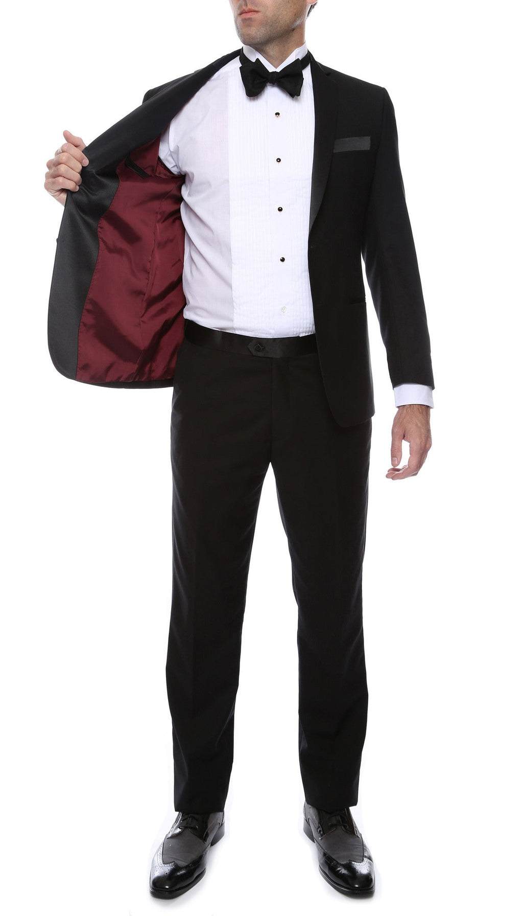 Bronson Black Slim Fit Notch Lapel Tuxedo-1