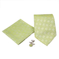 Men's Green-Green Striped Pattern Design 4-pc Necktie Box Set-0