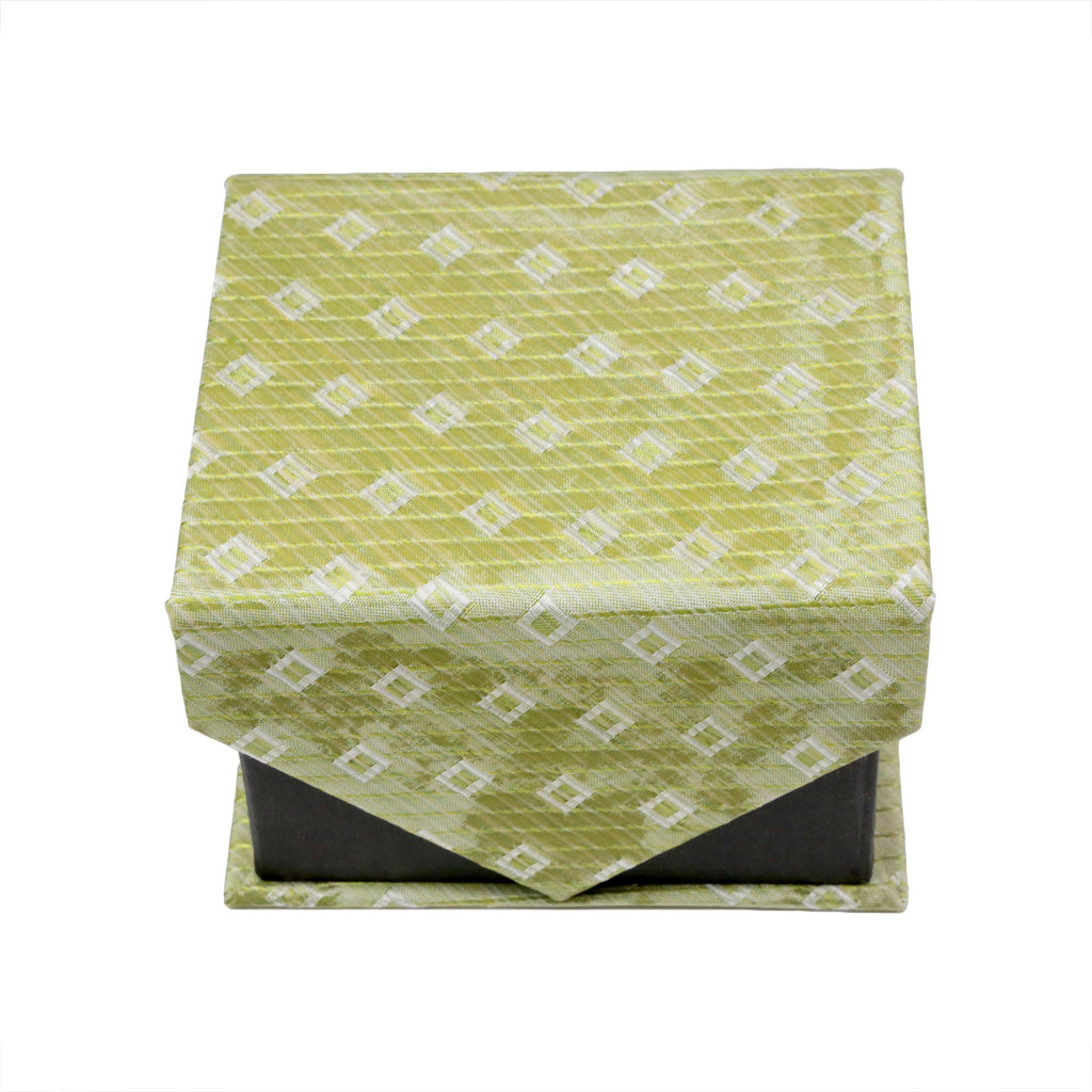 Men's Green-Green Striped Pattern Design 4-pc Necktie Box Set-1