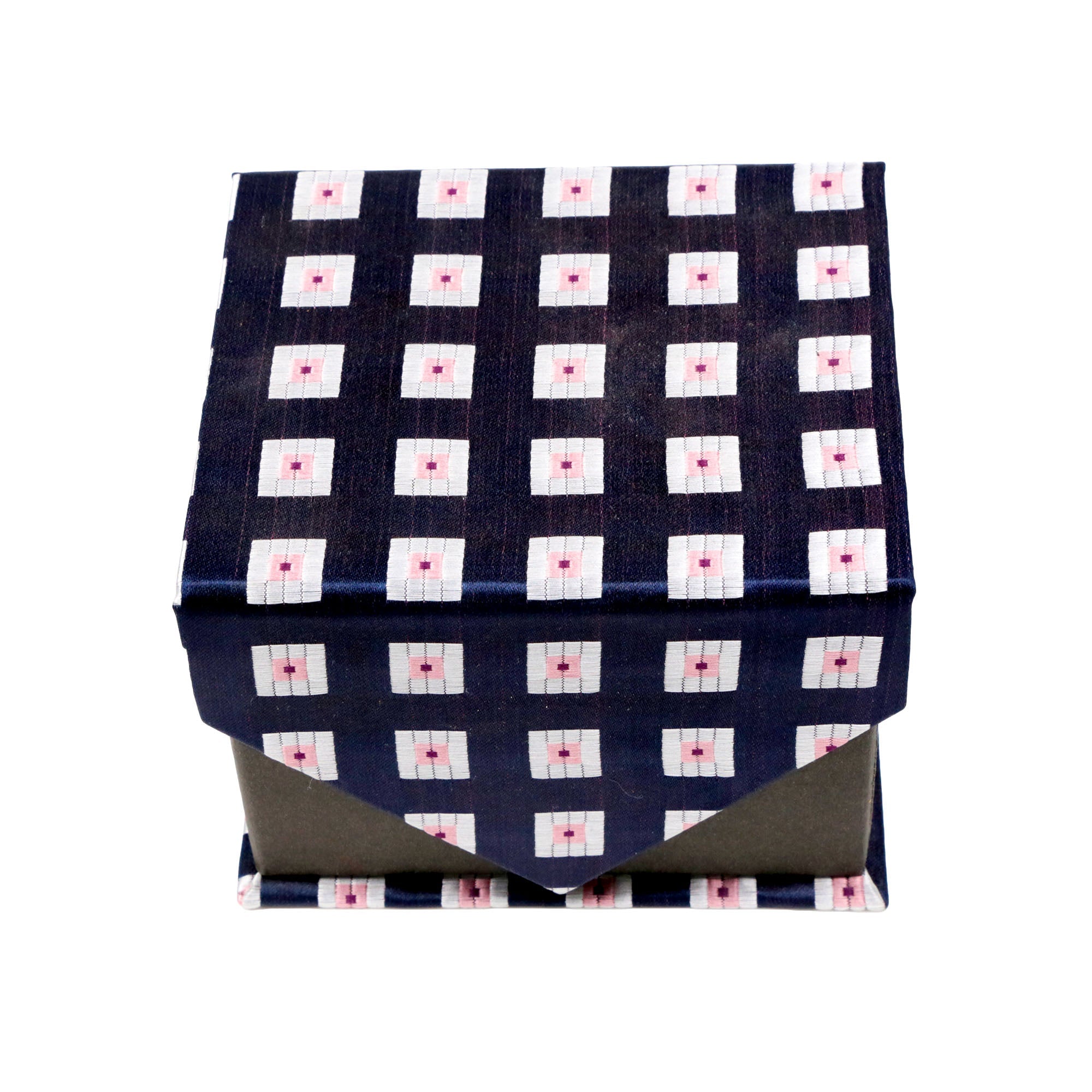 Men's Purple Boxy Geometric Pattern Design 4-pc Necktie Box Set-1