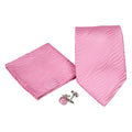 Men's Pink on Pink Wavy Pattern Design 4-pc Necktie Box Set-0