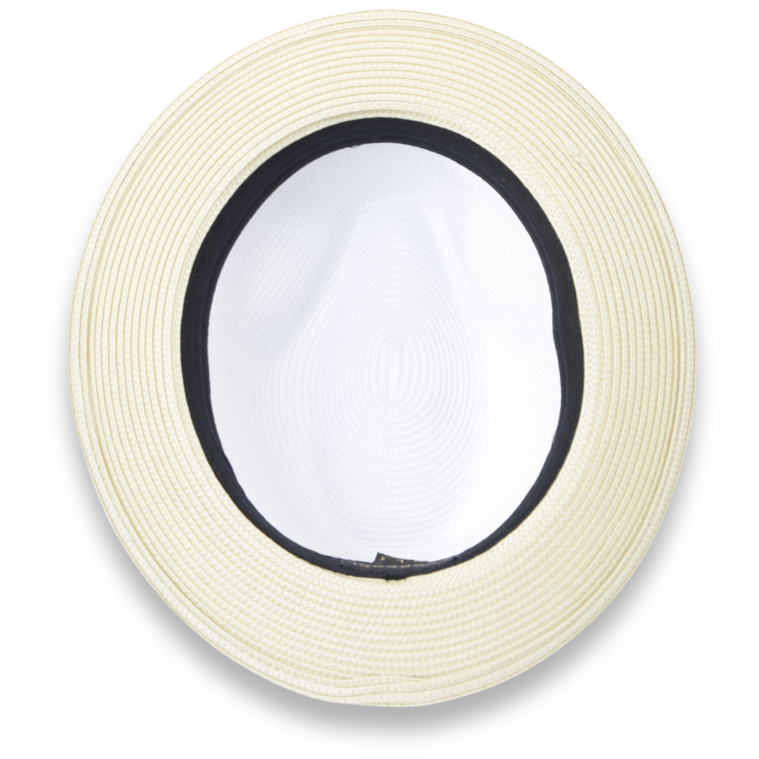 Tapa Crushable Straw Hat Fedora in Two Tone Beige-White-2