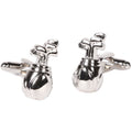 Silvertone Novelty Golf Clubs Cufflinks with Jewelry Box-0