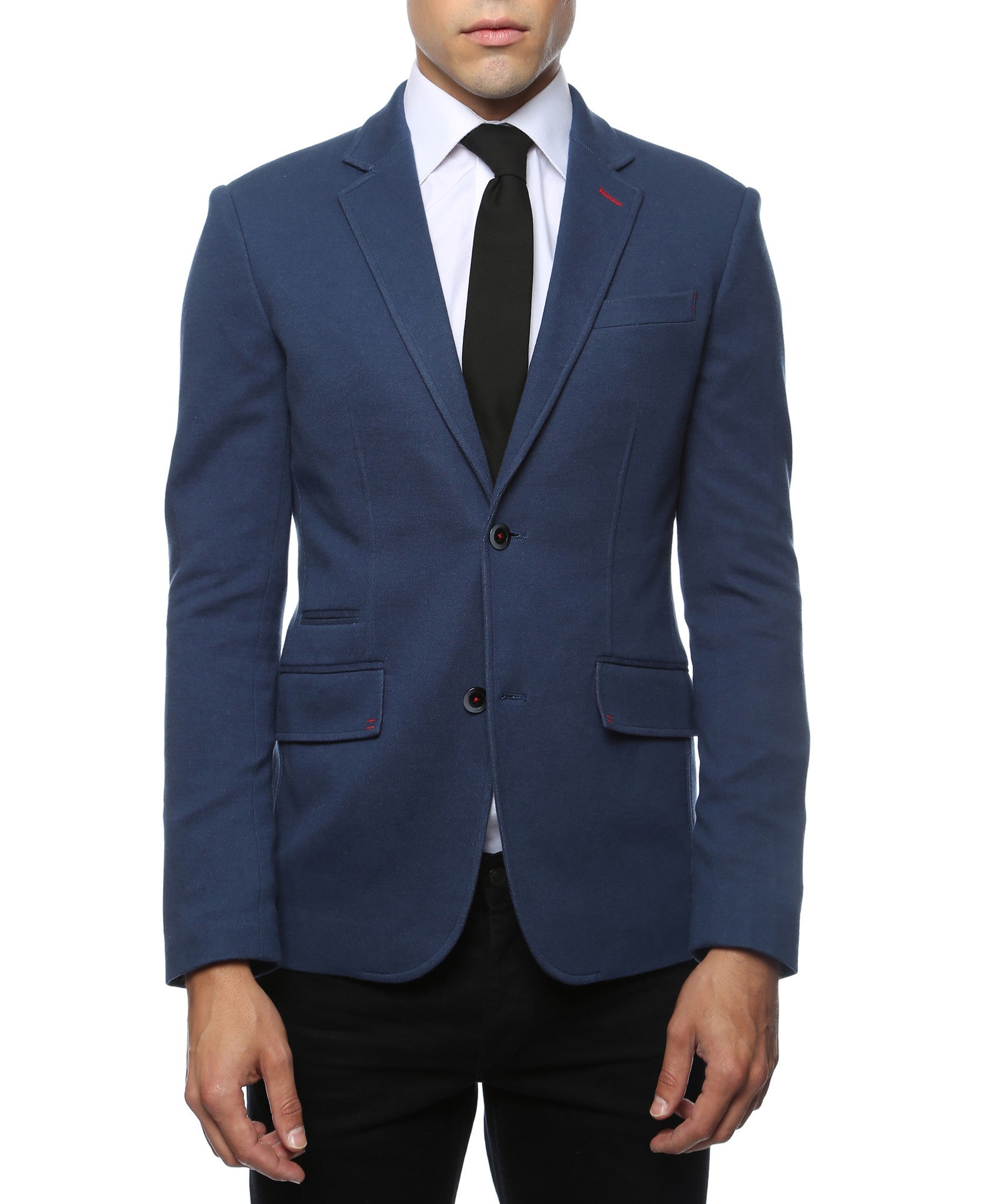 Daytona Navy Blue Stretch Slim Fit Blazer-0