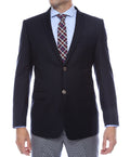 Finn Gold Button Slim Fit Navy Blazer-0