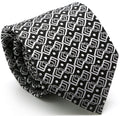 Mens Dads Classic Black Geometric Pattern Business Casual Necktie & Hanky Set G-1-0