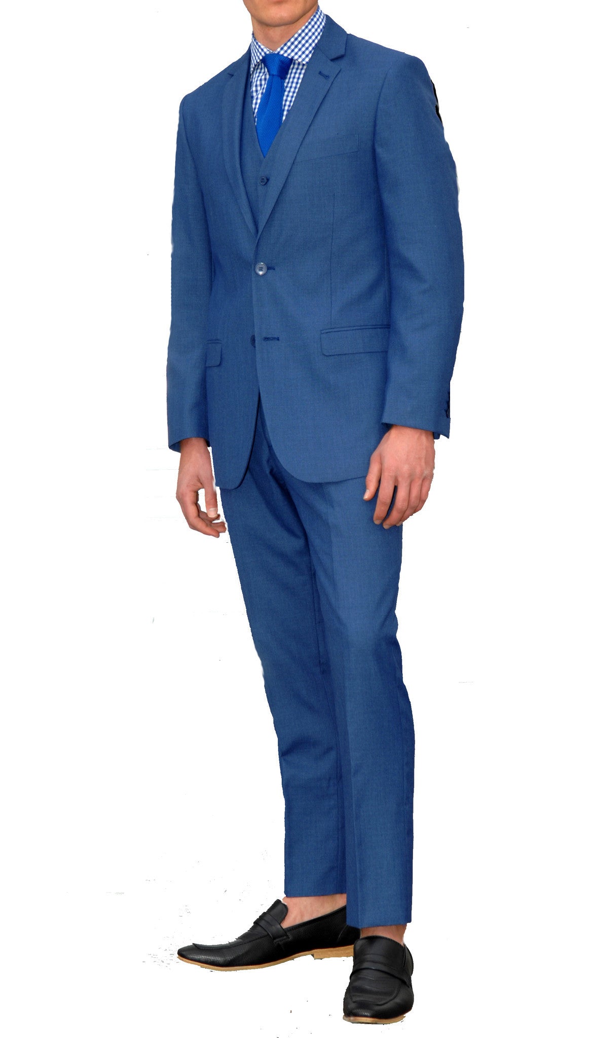 New Blue Slim Fit Suit - 3PC - JAX-0