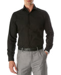 Leo Mens Black Slim Fit Cotton Dress Shirt