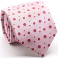 Mens Dads Classic Pink Circle Pattern Business Casual Necktie & Hanky Set MO-1-0