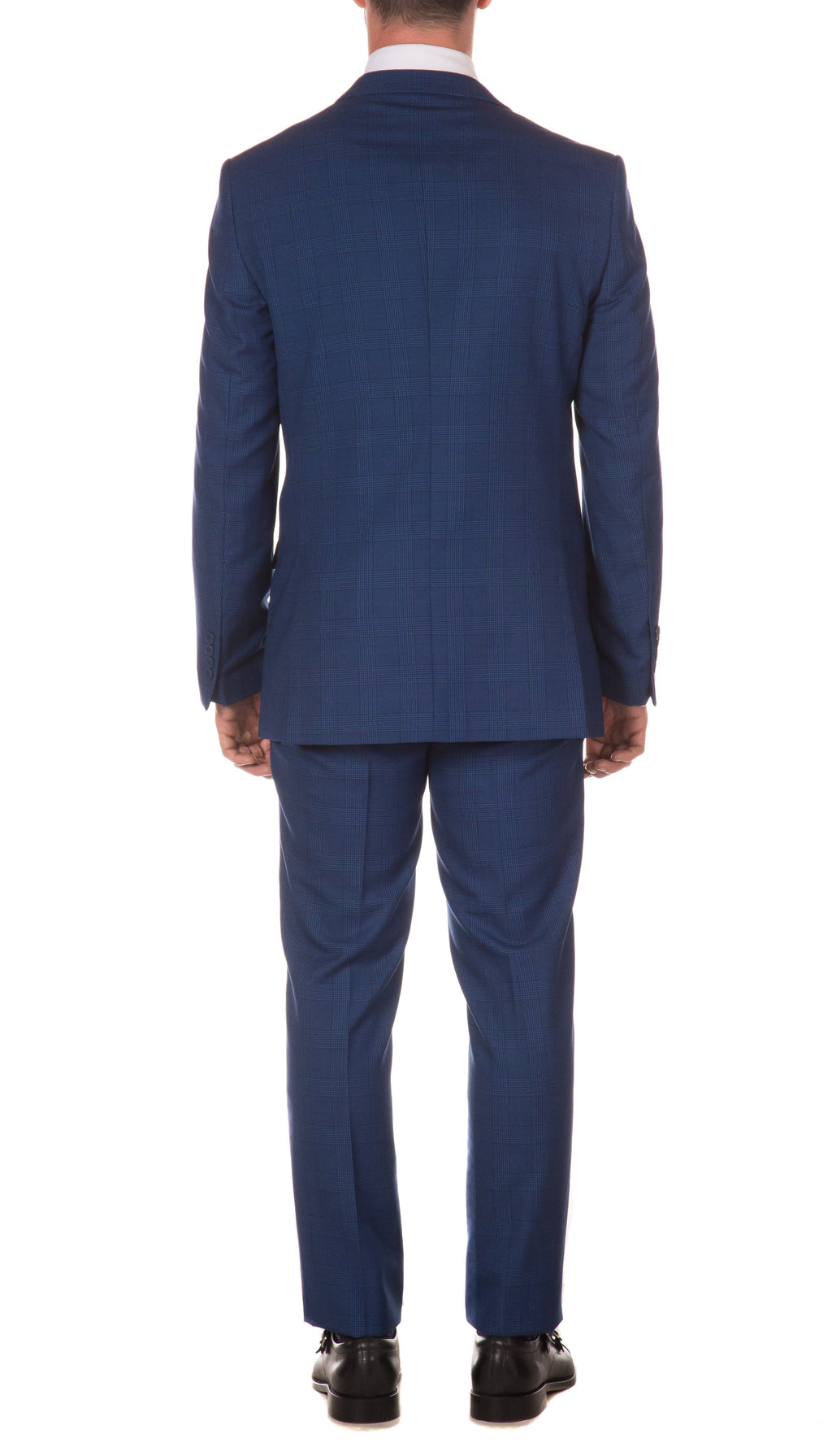 Morgan Slim Fit Blue Plaid 2pc Suit-2