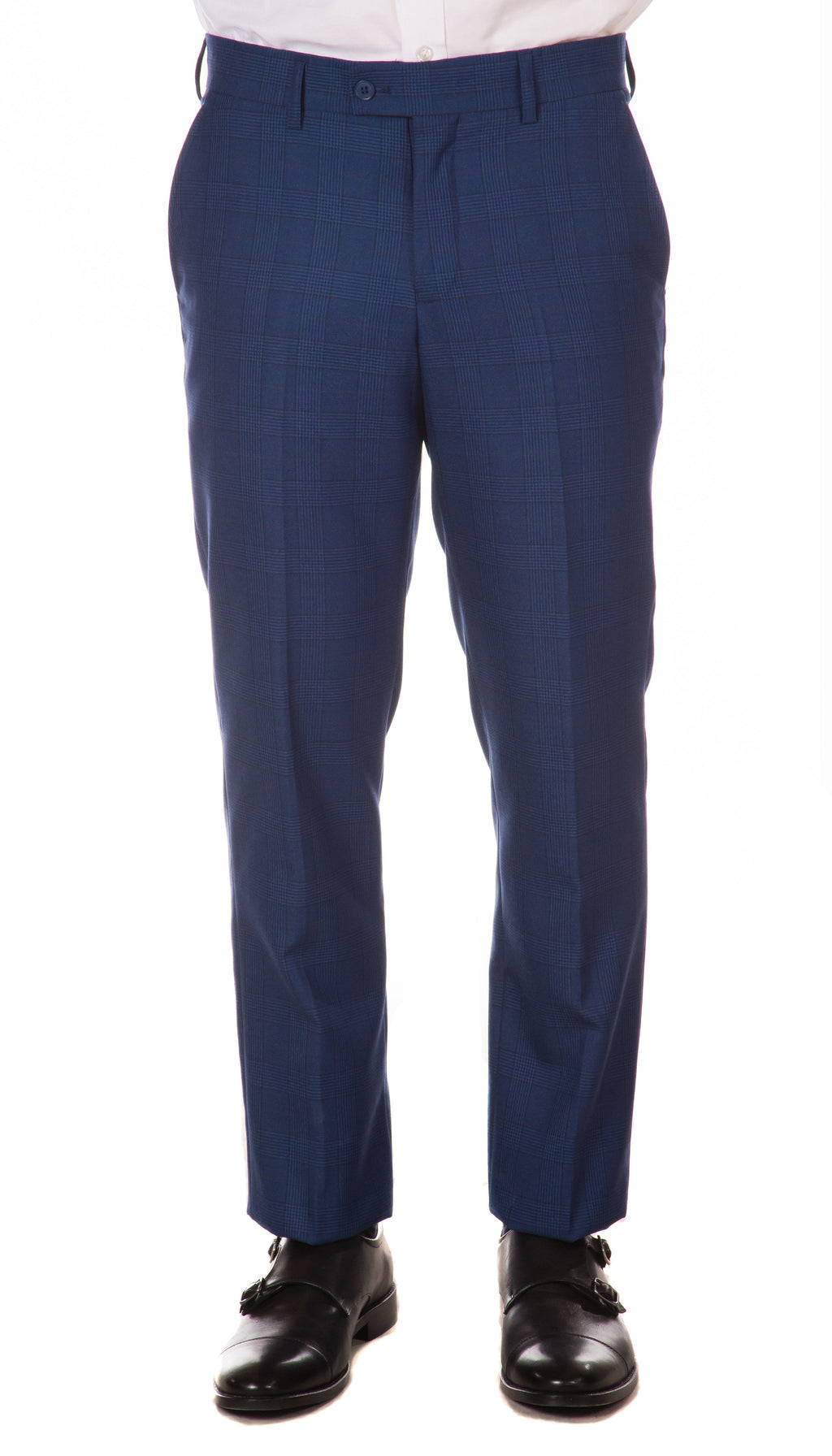 Morgan Slim Fit Blue Plaid 2pc Suit-3