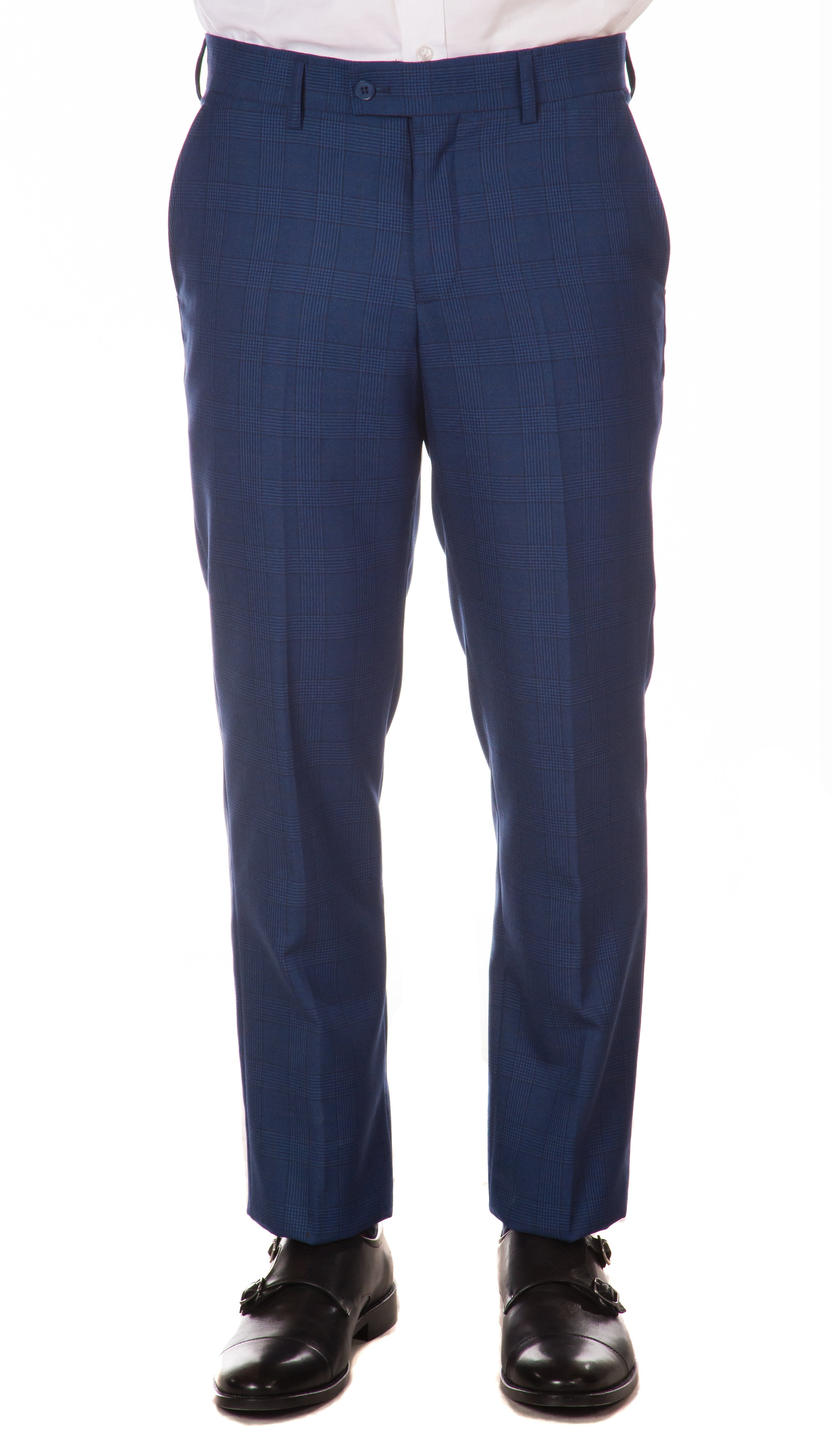 Morgan Slim Fit Blue Plaid 2pc Suit-3