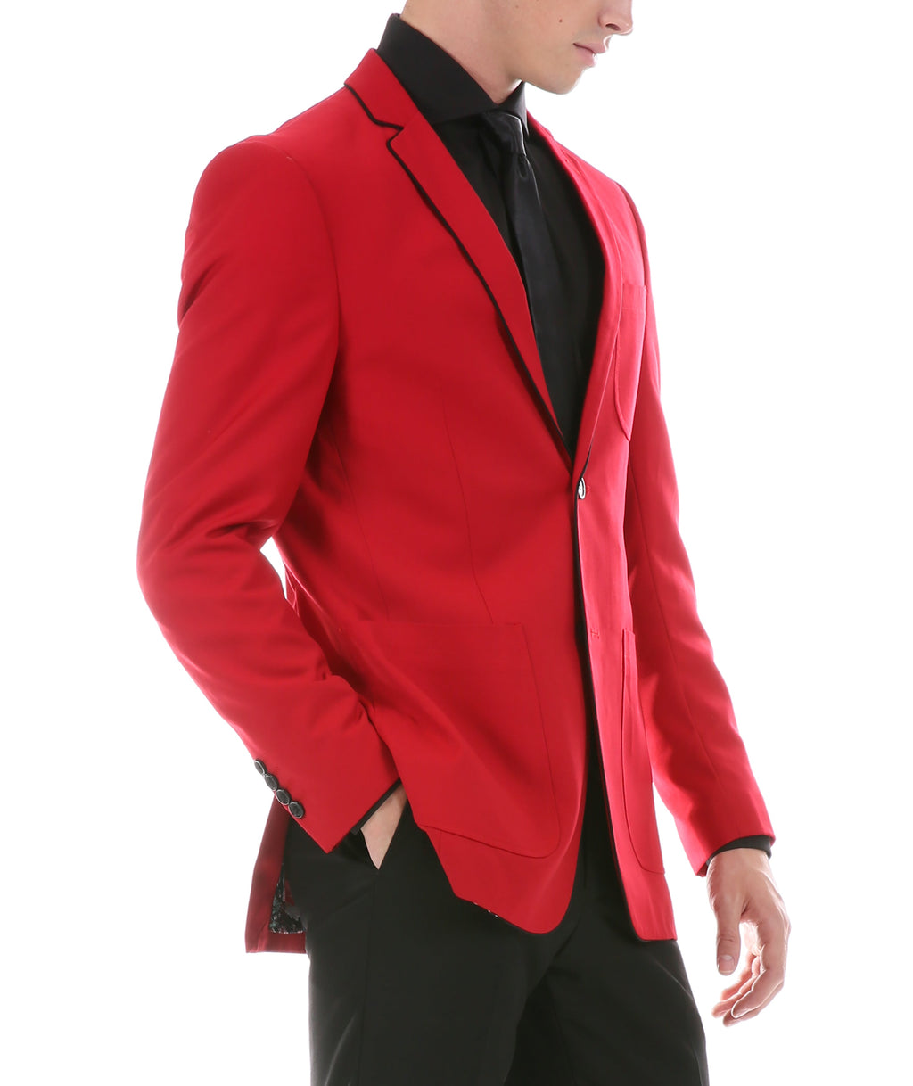 Mens Porter Red Slim Fit Blazer-2