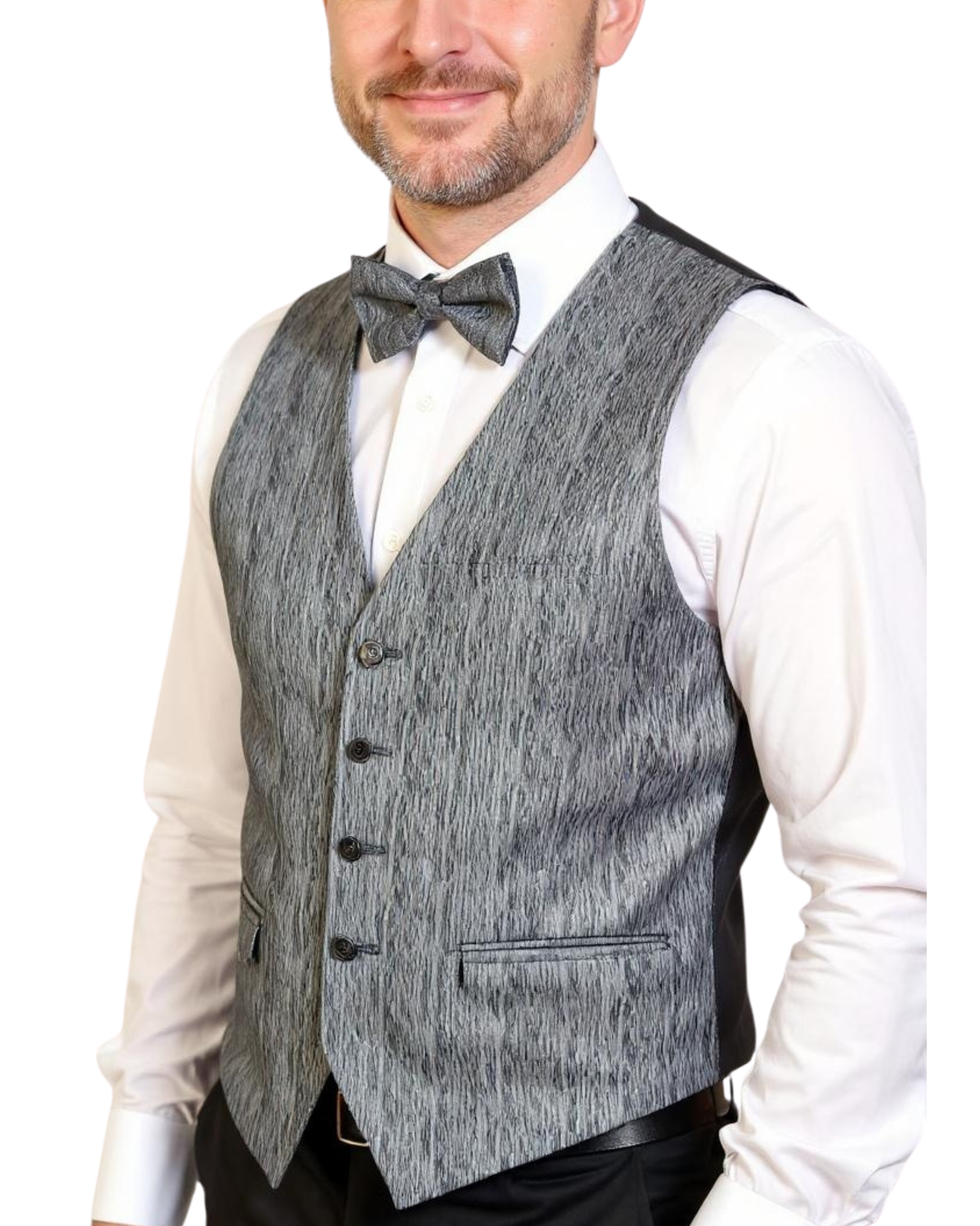 Ferrecci Mens PV200 - Grey with Black Back Adjustable Vest Set-0