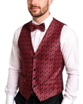 Ferrecci Mens PV250 - Red with Black Back Adjustable Vest Set-0