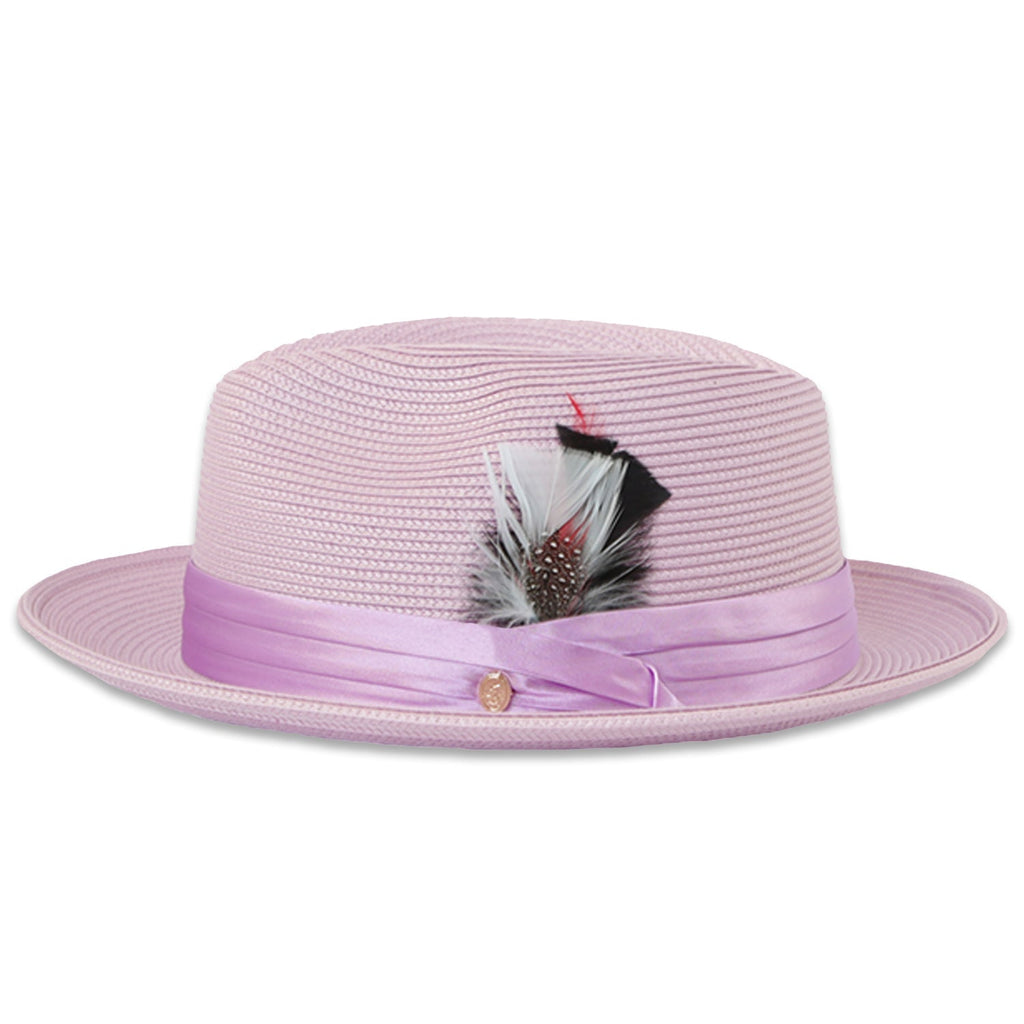 Tapa Crushable Straw Hat Fedora in Purple-1