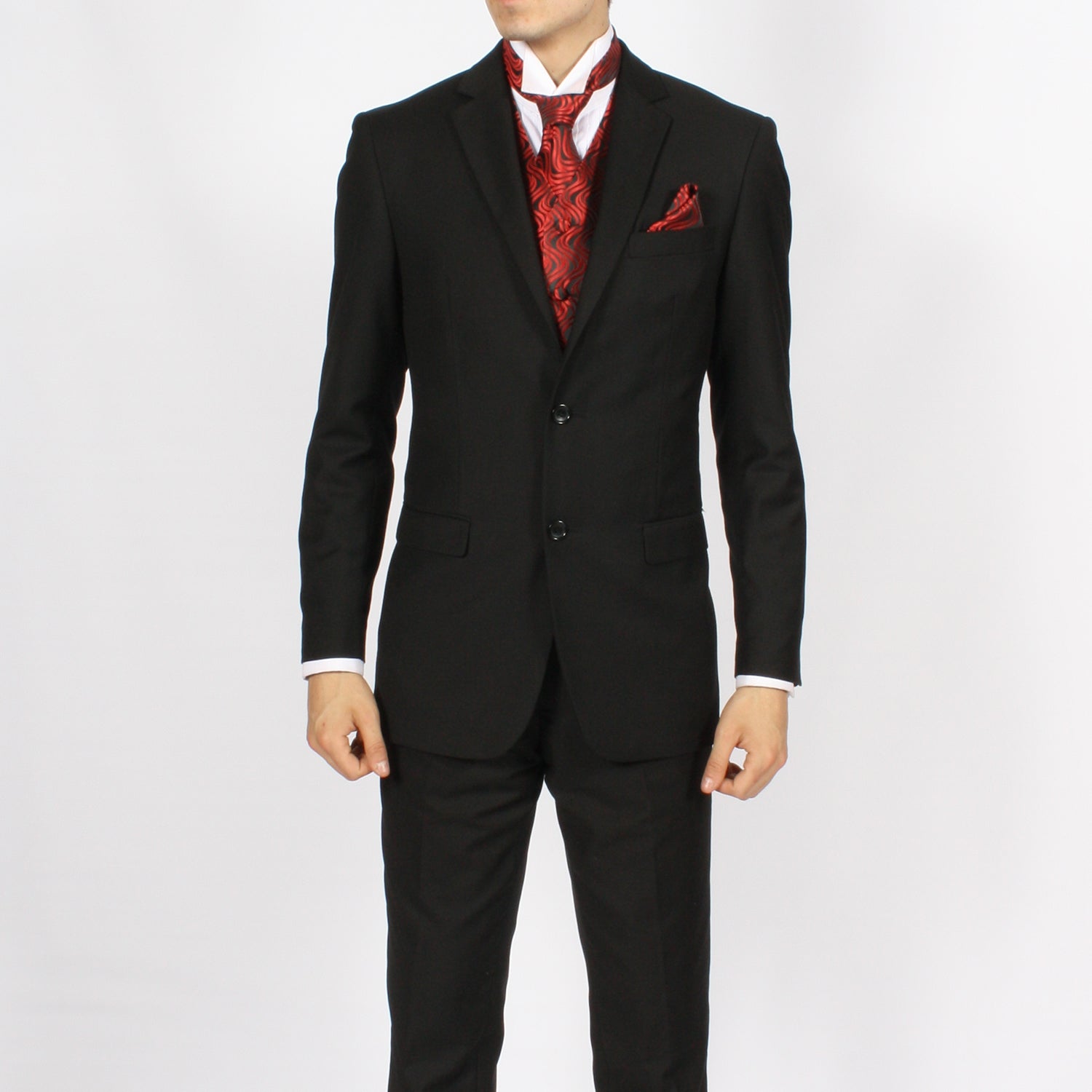 Ferrecci Mens PV150 - Red/Black with Black Back Adjustable Vest Set-1