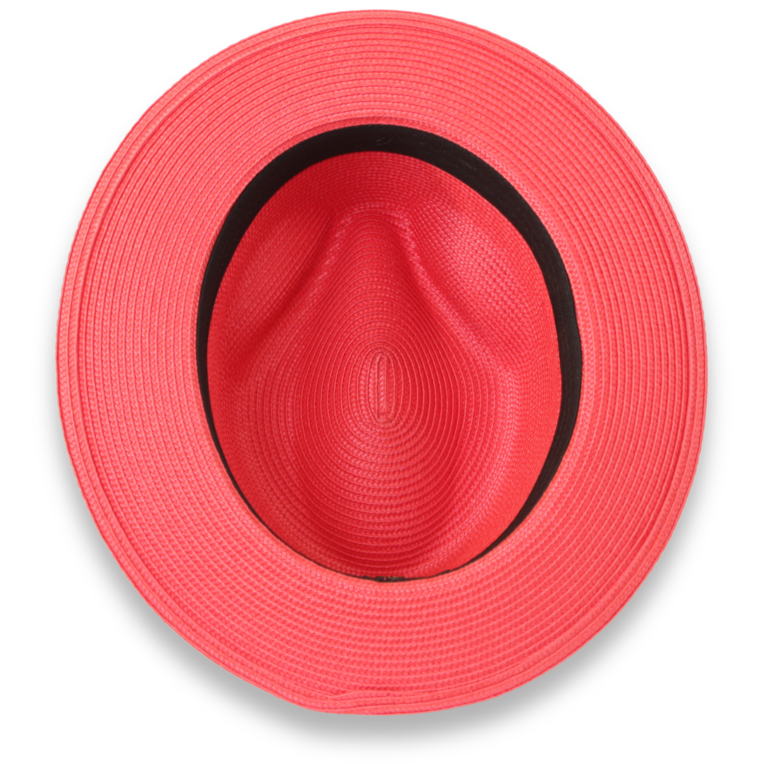 Tapa Crushable Straw Hat Fedora in Red-2