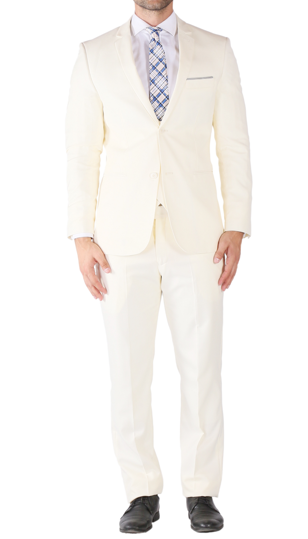 Hart 3pc Slim Fit Winter White Suit-0