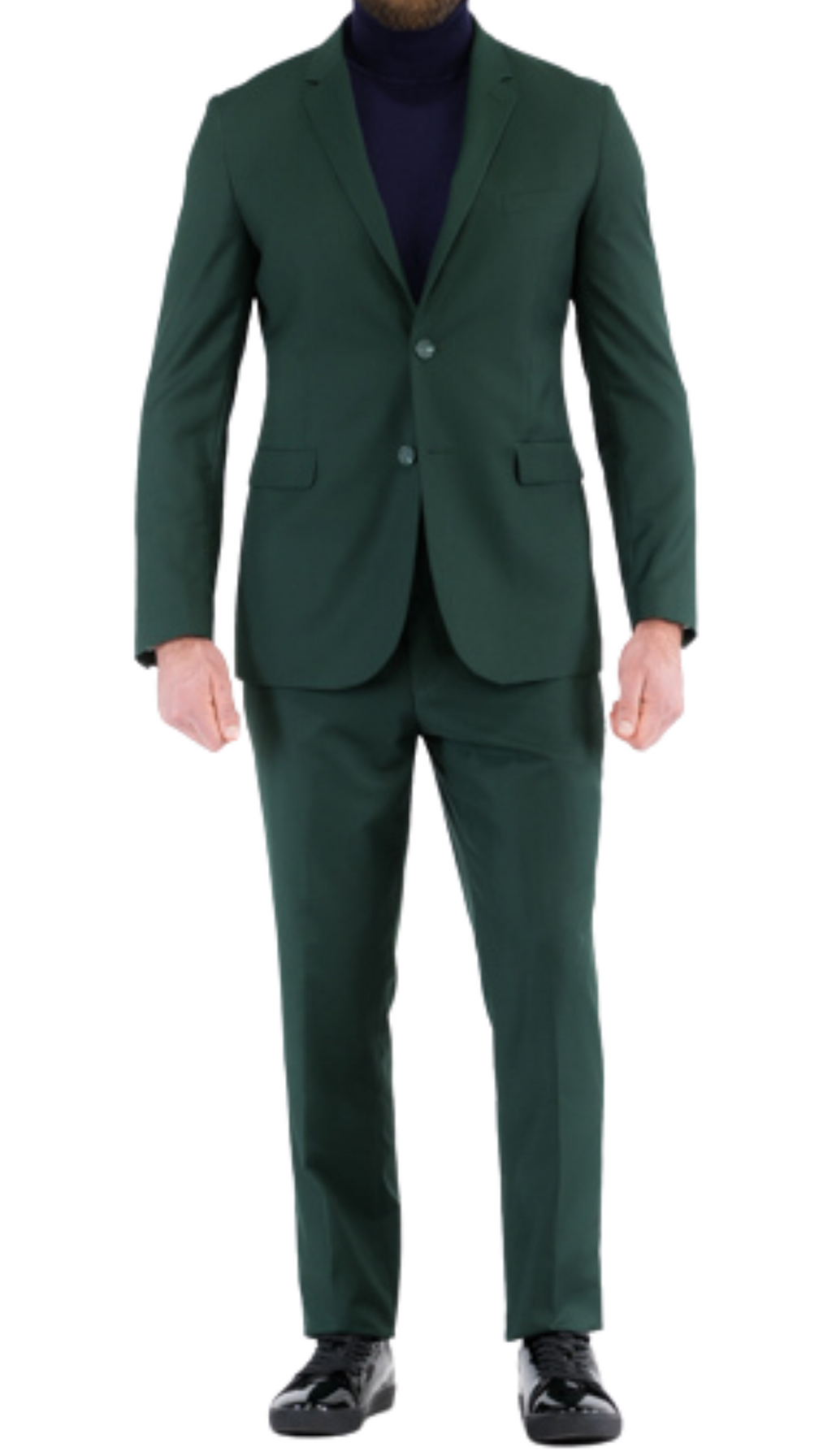 Oslo Hunter Green Slim Fit Notch Lapel 2 Piece Suit-0