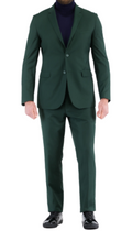 Oslo Hunter Green Slim Fit Notch Lapel 2 Piece Suit-0