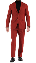 Oslo Brick Slim Fit Notch Lapel 2 Piece Suit-0