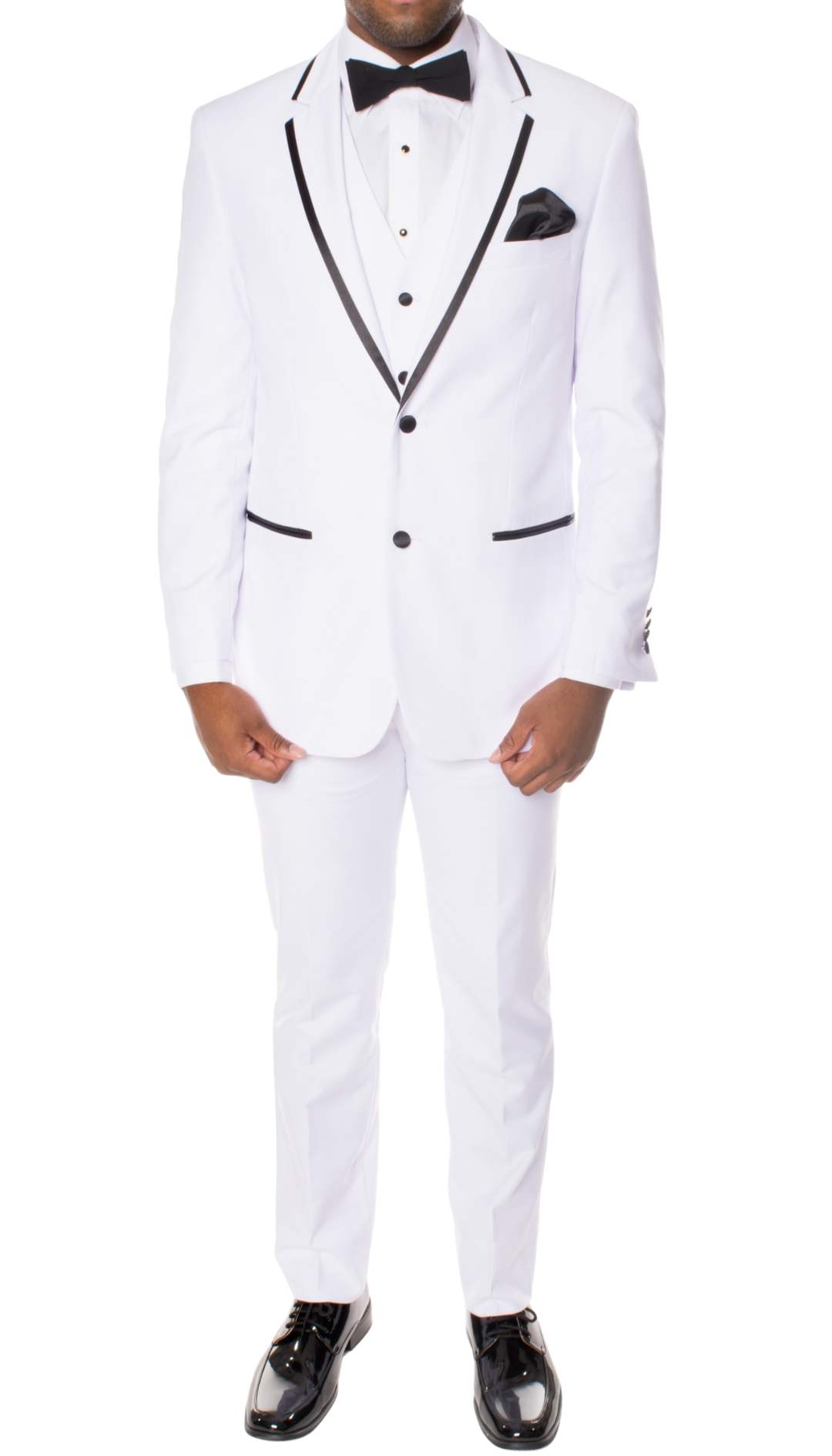 Celio White & Black 3 piece Slim Fit Tuxedo-0