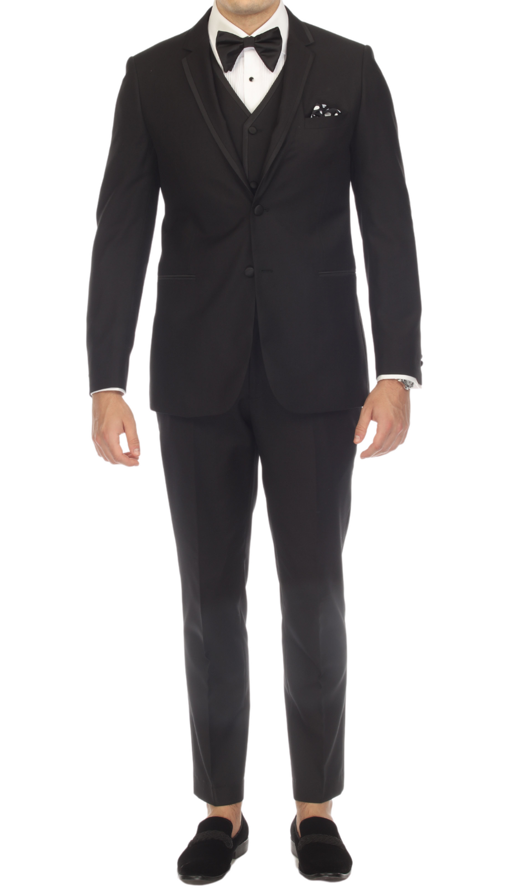Celio Black Slim Fit Notch Lapel 2 Piece Tuxedo-0