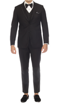 Celio Black Slim Fit Notch Lapel 2 Piece Tuxedo-0