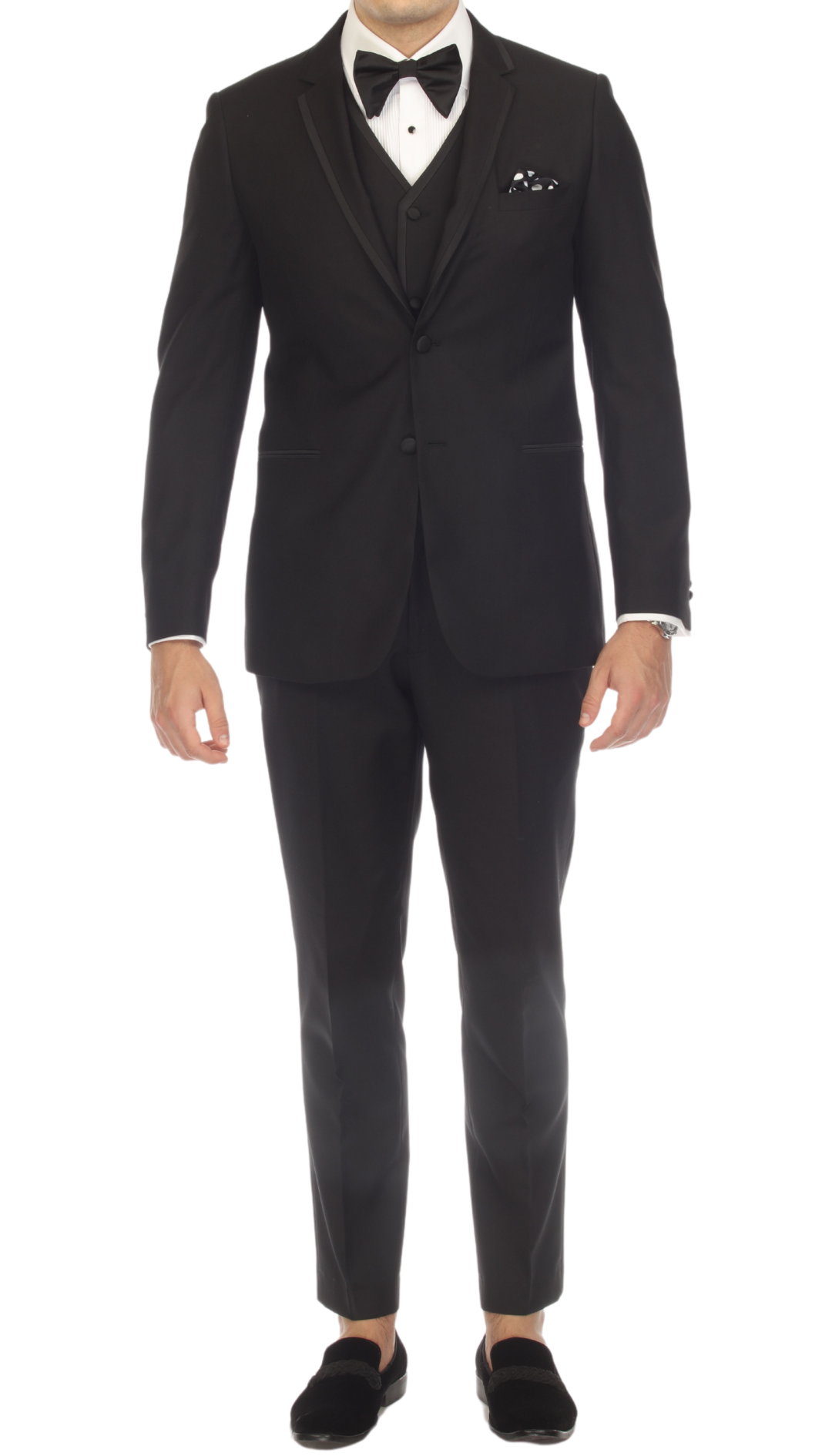 Celio Black Slim Fit Notch Lapel 2 Piece Tuxedo-0
