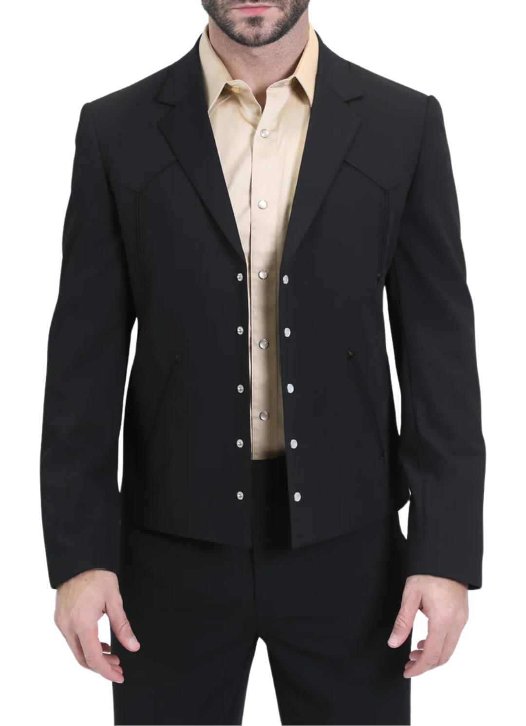Men's Black Western Suit Set-4