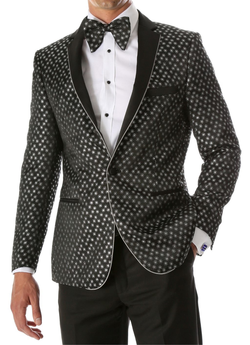 Men's Pronto Silver Star Modern Fit Tuxedo Blazer