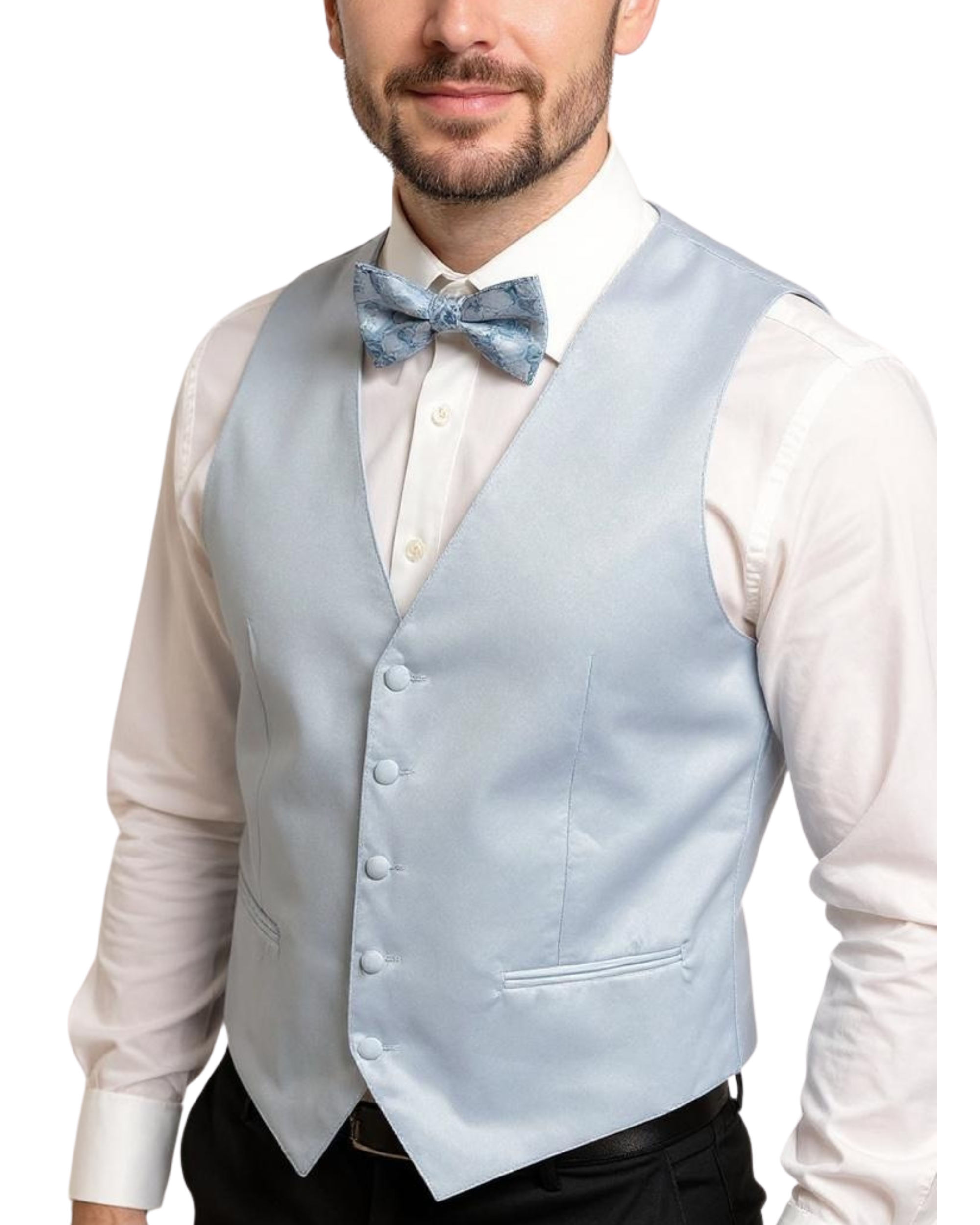 Ferrecci Mens PV600 - Sky Blue with White Back Adjustable Vest Set-0