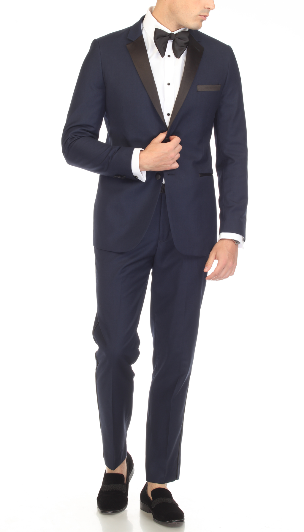 Bronson Navy Slim Fit Notch Lapel Tuxedo-1